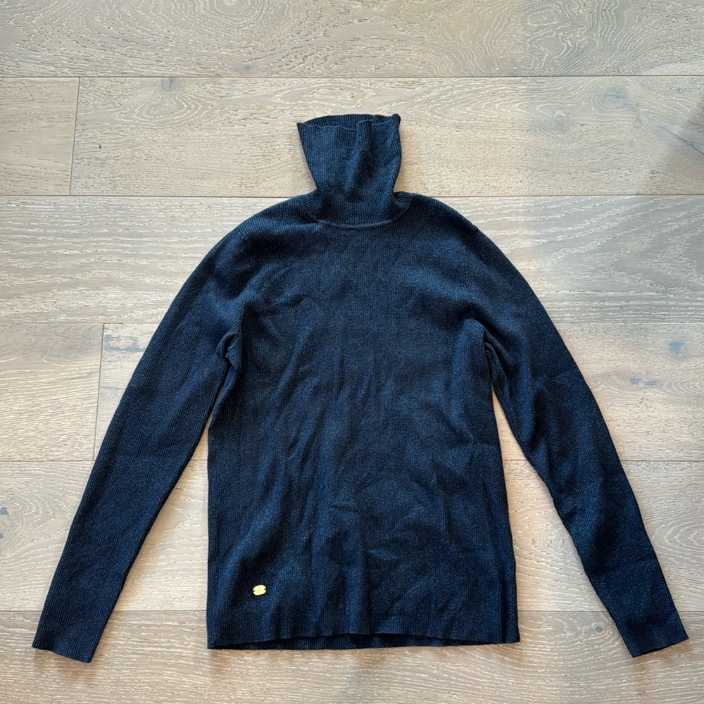 Ralph Lauren blue sparkly turtle neck, size xl
